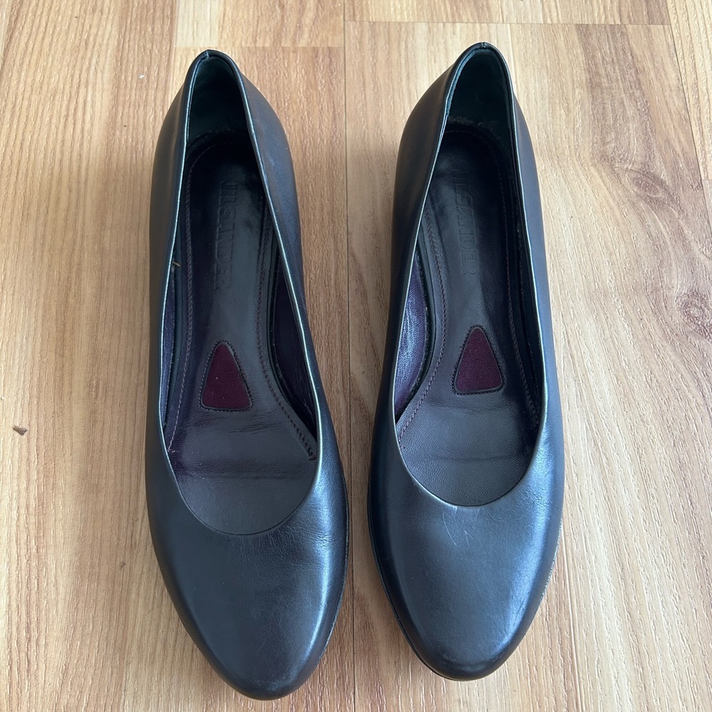 Jil Sander Black Leather Flats
